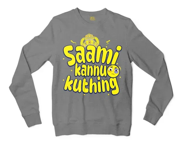 Saami Kannu Kuthing Men/Unisex Long Sleeve Sweatshirt In Graphite Heather Color