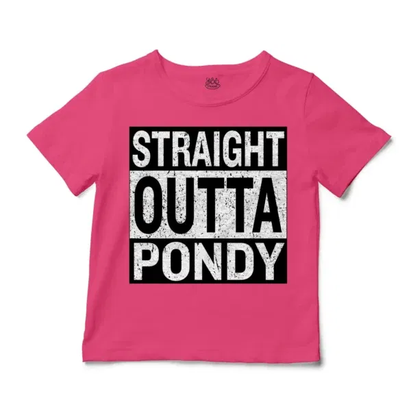 Straight Outta Pondy Unisex Toddler T-Shirt In Hot Pink Color