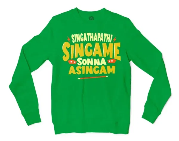 Singathapathi Singame Sunna Asingam Men/Unisex Long Sleeve T-Shirt In Irish Green Color