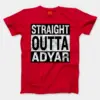 Straight Outta Adyar Men/Unisex T-Shirt in Red Color