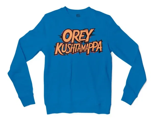 Ore Kushtamappa Men/Unisex Long Sleeve T-Shirt In Sapphire Color