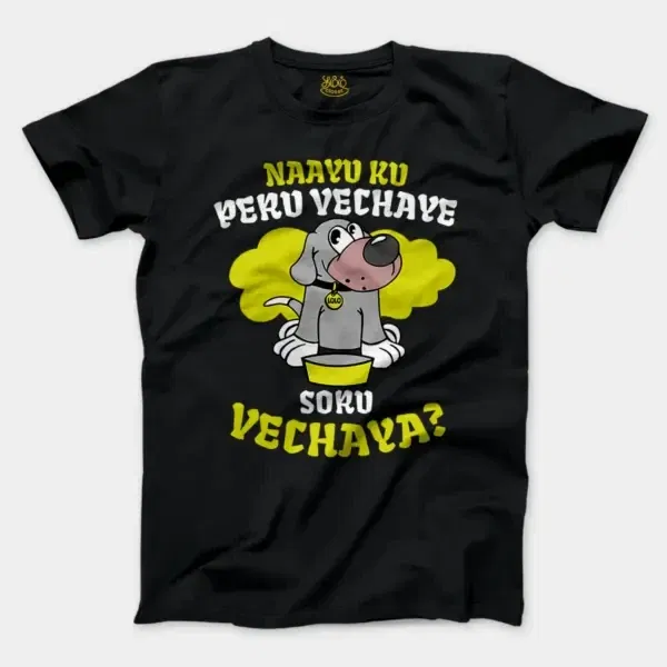 Naayu Ku Peru Vachaye Soru Vachaye Men/Unisex T-Shirt In Black Color