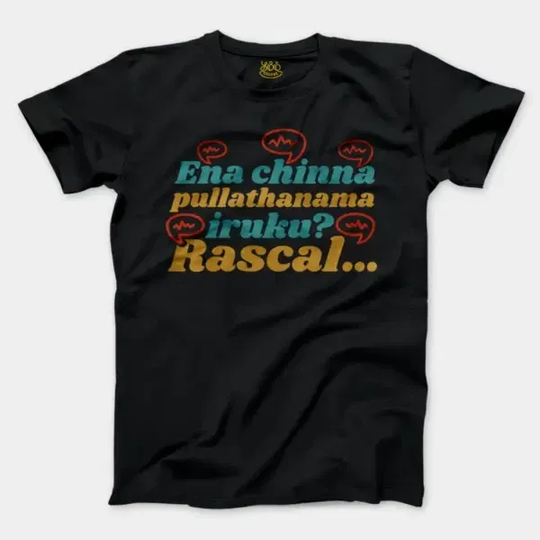 Ena Chinna Pulla Thanama Iruku Rascal Men/Unisex T-Shirt In Black Color