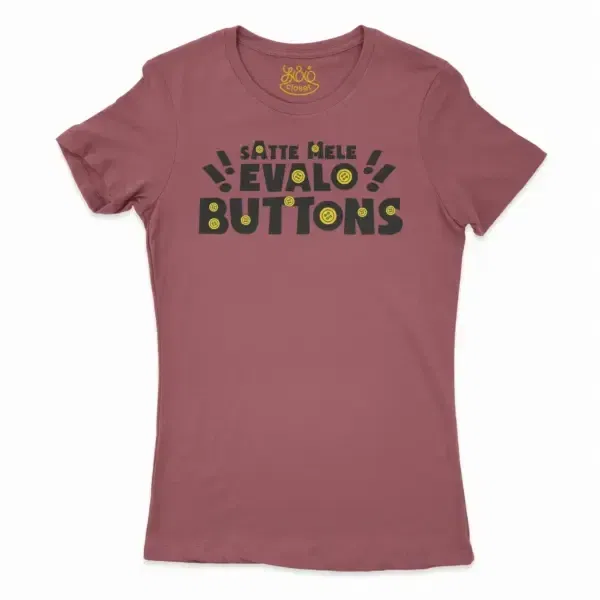 Satte Mele Evalo Buttons Women’s T-Shirt In Cardinal Color