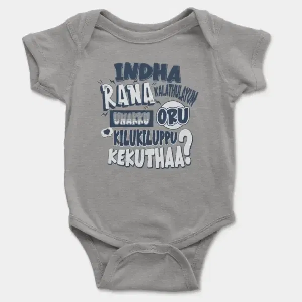 Indha Rana Kalathulayum Unakku Oru Kilukiluppu Kekuthaa Short Sleeve Baby Onesie In Heather Color