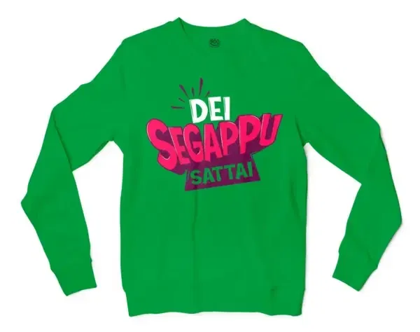 Dei Segappu Sattai Men/Unisex Long Sleeve Sweatshirt In Irish Green Color