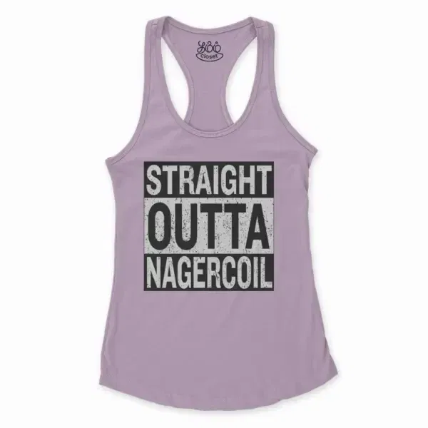 Straight Outta Nagercoil Women'S Racerback Tank In Lilac Color