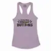 Satte Mele Evalo Buttons Women's Racerback Tank in Lilac Color