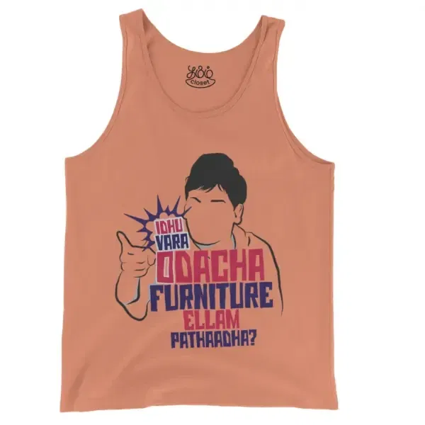 Idhu Vara Odacha Furniture Ellam Pathaadha Men/Unisex Tank Top In Melon Color