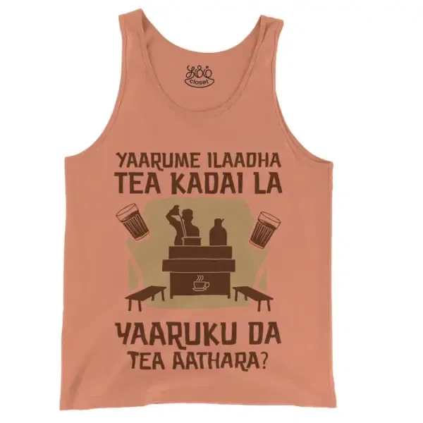Yaarume Ilaadha Tea Kadai La Yaaruku Da Tea Aathara? Men/Unisex Tank Top In Melon Color