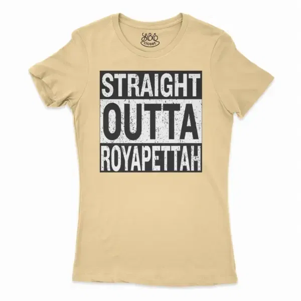 Straight Outta Royapettah Women’s T-Shirt In Solid Banana Cream Color