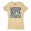 Straight Outta Adyar Women’s T-Shirt in Solid Banana Cream Color
