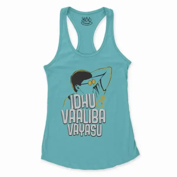 Idhu Vaaliba Vayasu Women'S Racerback Tank In Solid Cancun Color
