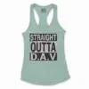 Straight Outta Dav Women's Racerback Tank in Solid Mint Color