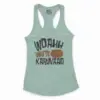 Woahh!! Watte Karuvaad Women's Racerback Tank in Solid Mint Color