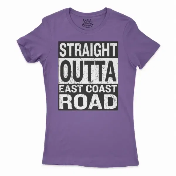 Straight Outta Ecr Women’s T-Shirt In Solid Purple Rush Color