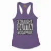 Straight Outta Mogappair Women's Racerback Tank in Solid Purple Rush Color