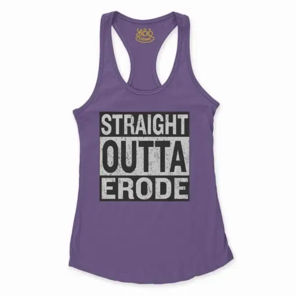 Straight Outta Erode Women'S Racerback Tank In Solid Purple Rush Color