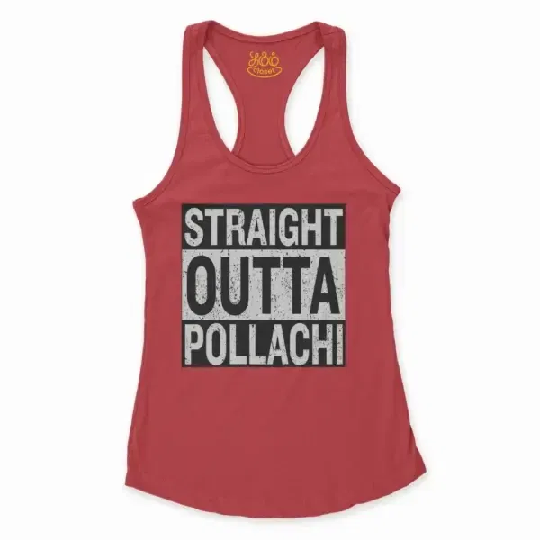 Straight Outta Pollachi Women'S Racerback Tank In Solid Red Color