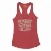 Humans Ah Da Neenga Ellam? Women's Racerback Tank in Solid Red Color