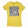 Straight Outta Dindugal Women’s T-Shirt in Solid Vibrant Yellow Color