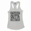 Straight Outta Coimbatore Women's Racerback Tank in Solid White Color
