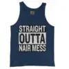 Straight Outta Nair Mess Men/Unisex Tank Top in True Navy Color