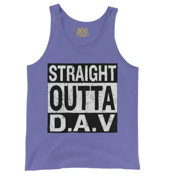 Straight Outta Dav Men/Unisex Tank Top In Violet Color