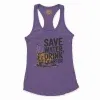 Save Water Drink Quarter Women's Racerback Tank in Solid Purple Rush Color