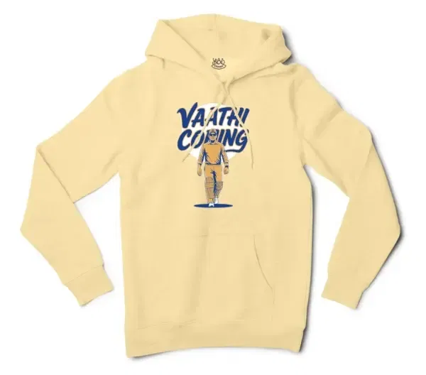 Vaathi Coming Men/Unisex Hoodie In Light Yellow Color