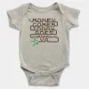 Money Comes Today Goes Tomorrow Ya Short Sleeve Baby Onesie in Ash Color