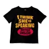 I Think She Is Speaking British English Unisex Toddler T-Shirt in Black Color