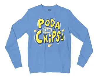 Poda En Chipsu Men/Unisex Long Sleeve T-Shirt in Carolina Blue Color