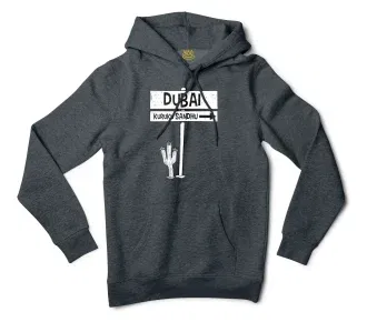 Dubai Kuruku Sandhu Men/Unisex Hoodie in Charcoal Heather Color