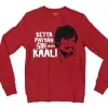 Ketta Payyan Sir Indha Kaali Men/Unisex Long Sleeve Sweatshirt in Cherry Red Color