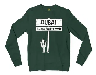 Dubai Kuruku Sandhu Men/Unisex Long Sleeve Sweatshirt in Forest Green Color