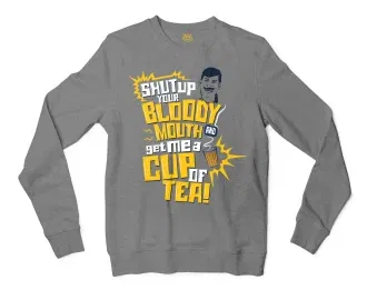 Shut Up Your Bloody Mouth Men/Unisex Long Sleeve Sweatshirt in Graphite Heather Color