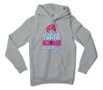 Vaaya Moodra Korangu Men/Unisex Hoodie in Grey Heather Color