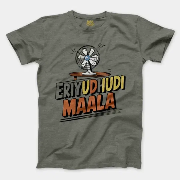 Eriyudhudi Maala Men/Unisex T-Shirt In Heather Military Green Color