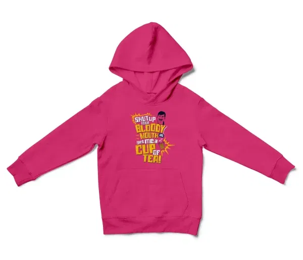Shut Up Your Bloody Mouth Unisex Youth Hoodie In Heliconia Color