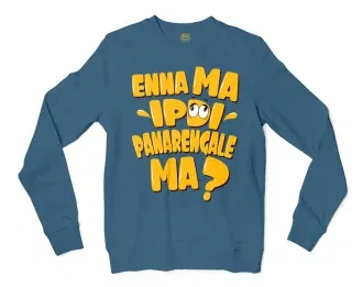 Enna Ma Ipdi Panarengale Ma Men/Unisex Long Sleeve T-Shirt in Indigo Blue Color