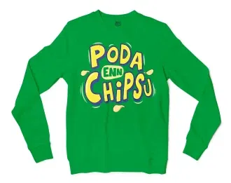 Poda En Chipsu Men/Unisex Long Sleeve Sweatshirt in Irish Green Color