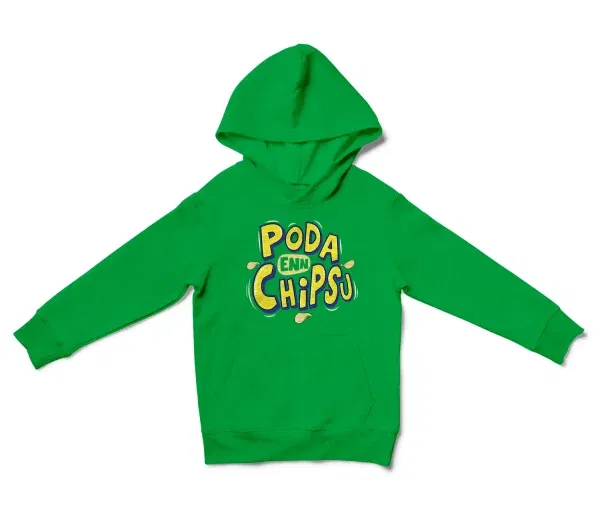 Poda En Chipsu Unisex Youth Hoodie In Irish Green Color