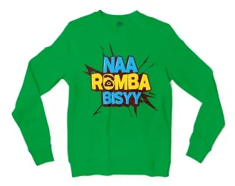 Naa Romba Bisyy Men/Unisex Long Sleeve Sweatshirt in Irish Green Color