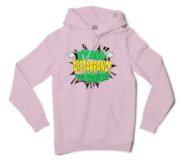 Evalo Distarpance You Raascal Men/Unisex Hoodie In Light Pink Color