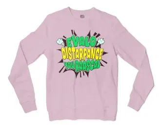 Evalo Distarpance You Raascal Men/Unisex Long Sleeve T-Shirt in Light Pink Color
