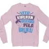 Vita Kirukan Aakiruvanga Pola Iruku Men/Unisex Long Sleeve Sweatshirt in Light Pink Color