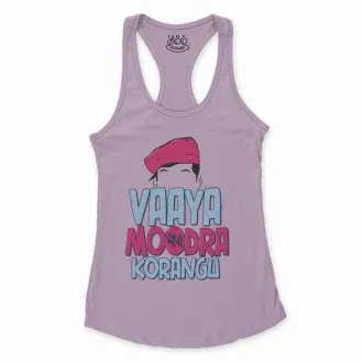 Vaaya Moodra Korangu Women's Racerback Tank in Lilac Color