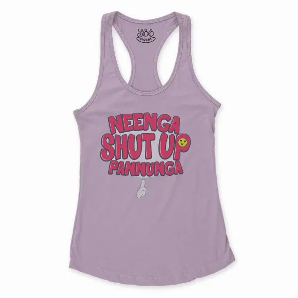 Neenga Shut Up Pannunga Women'S Racerback Tank In Lilac Color