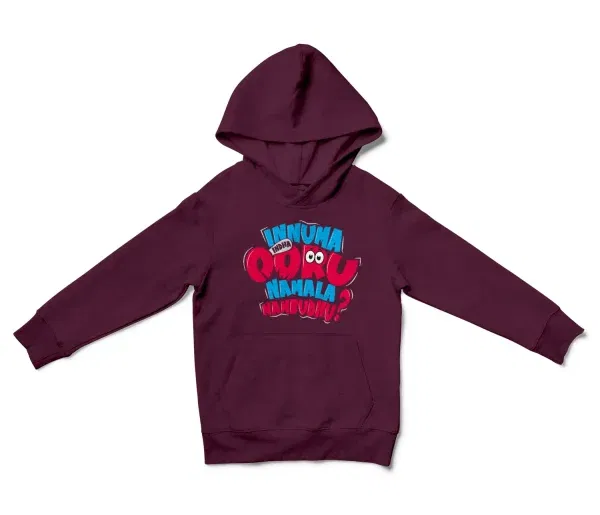 Innuma Indha Ooru Namala Nambudhu Unisex Youth Hoodie In Maroon Color